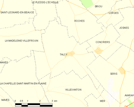 Mapa obce Talcy