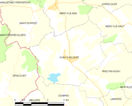 Mapa obce Xivry-Circourt