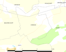 Mapa obce Chenois