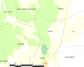 Mapa obce Talon
