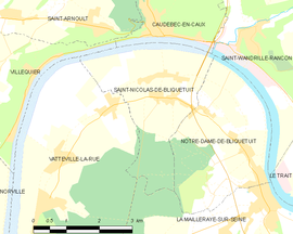 Mapa obce Saint-Nicolas-de-Bliquetuit