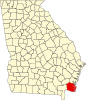 Map of Georgia highlighting Camden County Map of Georgia highlighting Camden County.svg