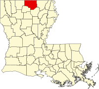 Округ Юніон на мапі штату Луїзіана highlighting