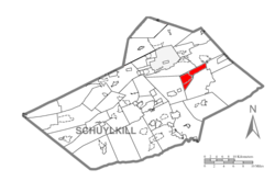 Map of Schuylkill County, Pennsylvania Highlighting Schuylkill Township