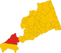 Map of comune of Amandola (province of Fermo, region Marche, Italy).svg