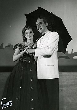 Marianne Stjernqvist och Sven Magnusson i Miljonären från Peru på Helsingborgs stadsteater 1950.