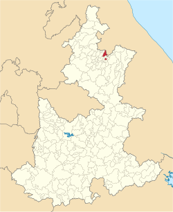 Location in Puebla