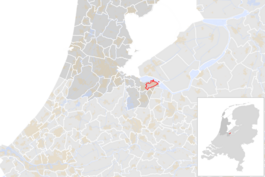 Locatie van de gemeente Huizen (gemeentegrenzen CBS 2016)