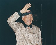 As ANC president (1991-97), Nelson Mandela saw the ANC expand and informally absorb other anti-apartheid groups. Nelson Mandela, 2000.jpg