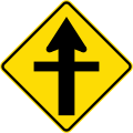 (W11-2/PW-9) Priority road straight ahead
