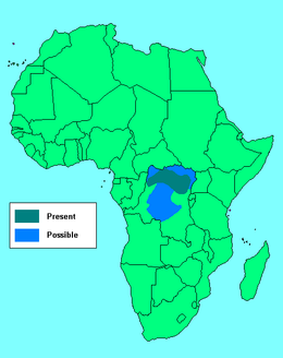 Elterjedési területe (sötétzöld: bizonyítható, kék: feltételezett)