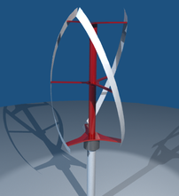 A Blender model of a Quietrevolution wind turbine