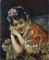 Aline Masson con mantilla blanca (ok.1875), Prado Madryt