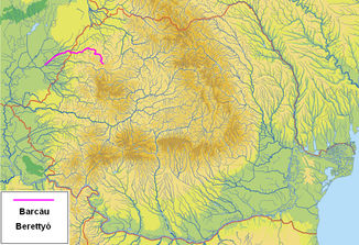 Verlauf der Barcău/Berettyó in Rumänien und in Ungarn