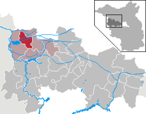 Poziția orașului Rhinow pe harta districtului Havelland