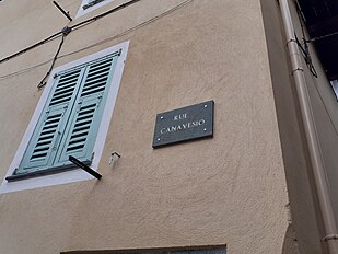 Rue Canavesio, Cartée ën lengua fransesa