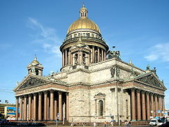 Catedral de San Isaac en San Petersburgo, el ejemplo más famoso de una iglesia ortodoxa construida en estilo clásico.