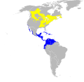 Aire de répartition de la Paruline flamboyante