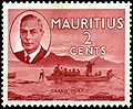 Mauritiusi brit gyarmati postabélyeg VI. György király portréjával