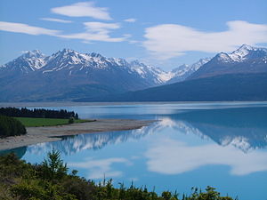 Taken from the road to Mt Cook village.