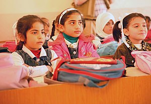 Iraqi kids in English class