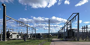 220 kV/110 kV/20 kV station in Germany Umspannwerk-Birkenfeld Transformatoren 220kV-110kV-20kV.jpg