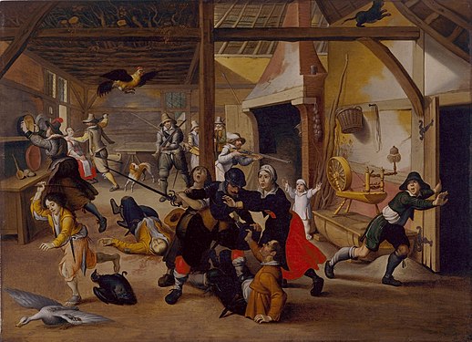 Soldater plundrar en bondgård (1620). Deutsches Historisches Museum i Berlin.