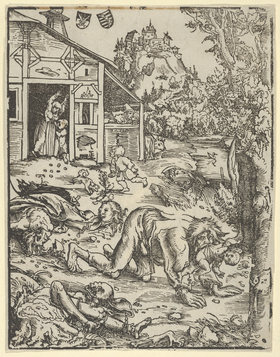 Le Loup-garou, illustration de Lucas Cranach l'Ancien vers 1512.