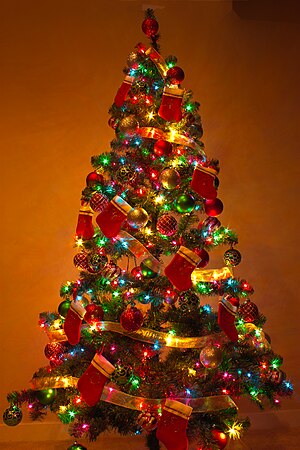 English: A Christmas Tree at Home