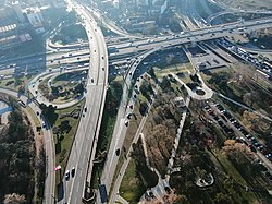 Eastern half of the Mostar interchange