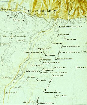 Шах-Мурза на карте 1847-1850 гг.