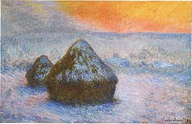 Wheatstacks (Sunset, Snow Effect), 1890-91. óleo sobre lienzo. Instituto de Arte de Chicago.