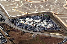 Aerial view of Meta HQ in Menlo Park, California Aerial view of Facebook campus in Menlo Park, September 2019.JPG