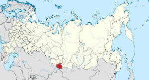 阿尔泰共和国在俄罗斯的位置。
