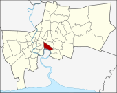 Karte von Bangkok, Thailand mit Khlong Toei