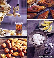 Azerskie słodycze, samowar i armudu