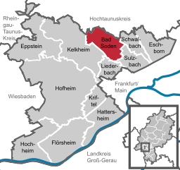 Läget för Bad Soden am Taunus i Main-Taunus-Kreis