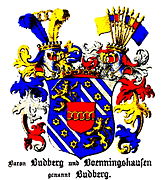 Freiherrliches Wappen (1693) im Baltischen Wappenbuch (1882)