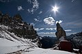 Bivacco Giuliano Perugini e Campanile di Val Montanaia in inverno