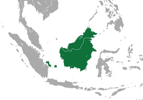 Range of the Bornean slow loris prior to being split into 4 species in 2013