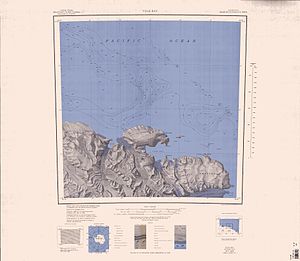 Karte der östlichen Anare Mountains von 1968, McMahon-Gletscher westlich der Kartenmitte