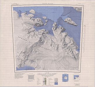 Topografische Karte (1:250.000) der Edward-VII-Halbinsel mit den Melbert Rocks (unten links)