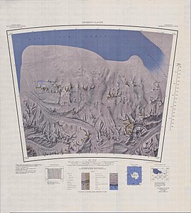 Kartenblatt Leverett Glacier von 1966, Stanford-Plateau östlich der Mitte des südlichen Kartenrandes