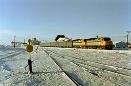 Järnvägsstationen i februari 1997.