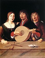 Lorenzo Costa, musicians, c. 1490