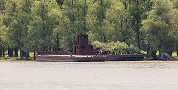 Navíos abandonados en el delta del Danubio, cerca de Tulcea.