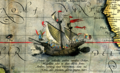 Detail from a map of Ortelius - Magellan's ship Victoria.png