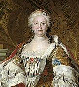 Louis-Michel van Loo: Elisabetta Farnese Königin von Spanien, ca. 1745 (Detail),