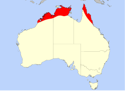 Distribución de D. petiolaris en Australia