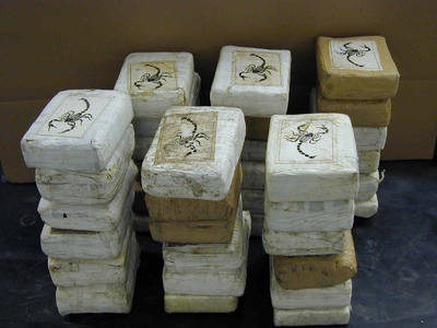 Paquets de cocaïna (una de les formes en la qual es transporta habitualment)
